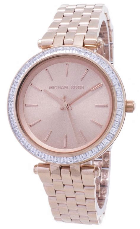 Michael Kors Mini Darci Crystals Rose Gold Tone .